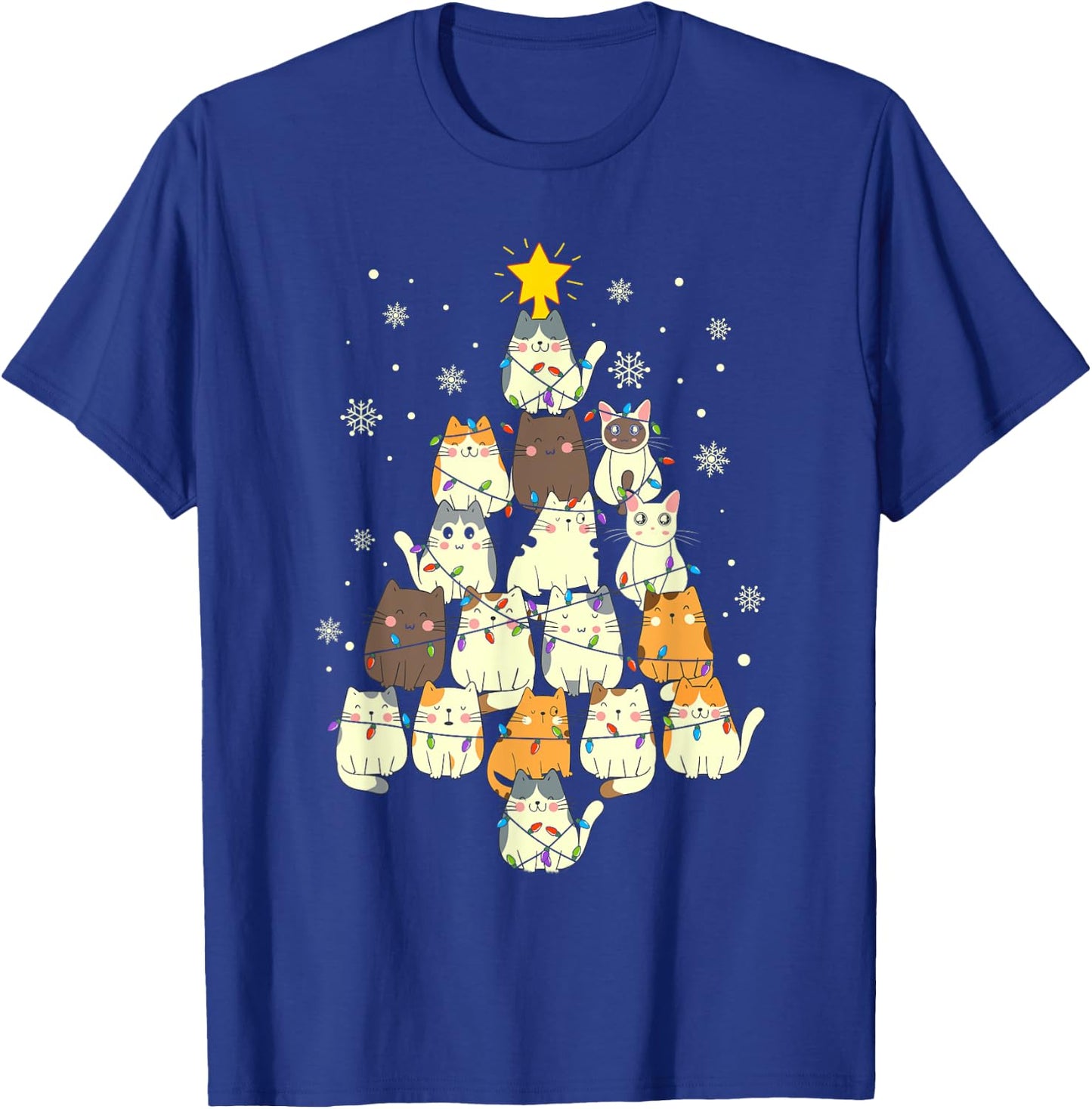 Funny Cats Christmas Tree T-Shirt - T-Shirt | Royal