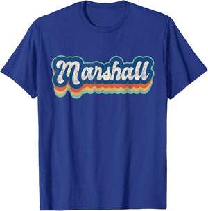 Marshall First Name Boy Vintage Style 70s 80s Personalized T-Shirt - T-Shirt | Royal