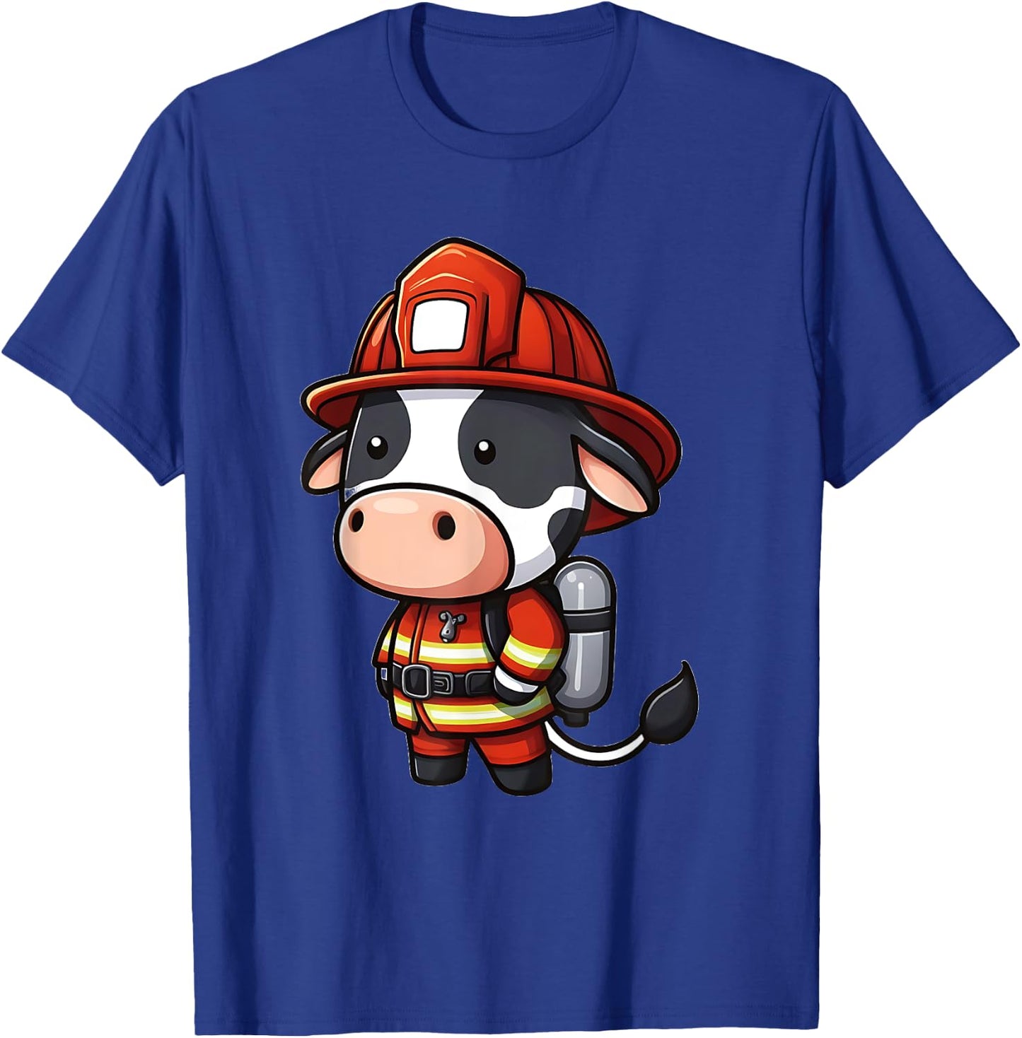 Cow Firefighter - Fireman Cow T-Shirt - T-Shirt | Royal