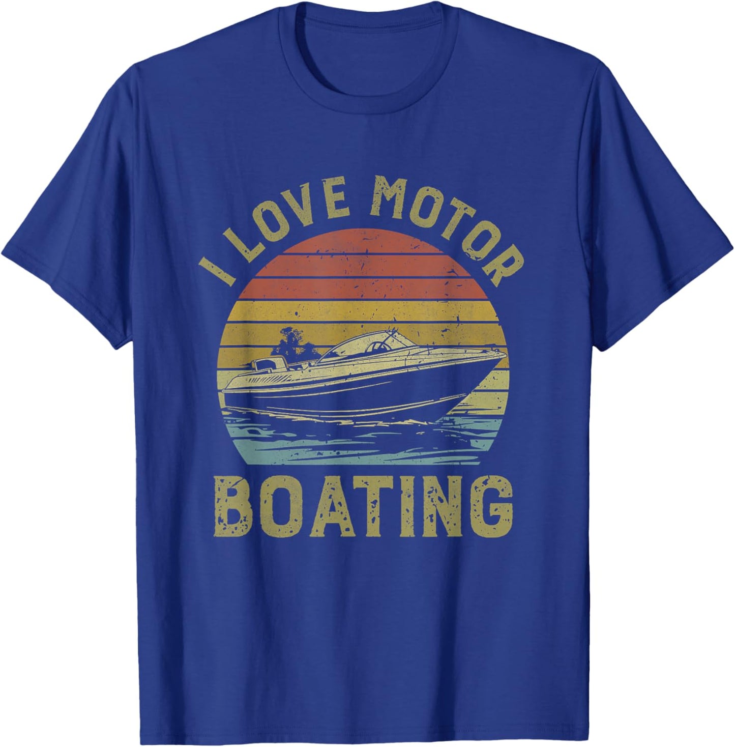 I Love Motor Boating Vintage Funny I Heart Motoboating T-Shirt - T-Shirt | Royal