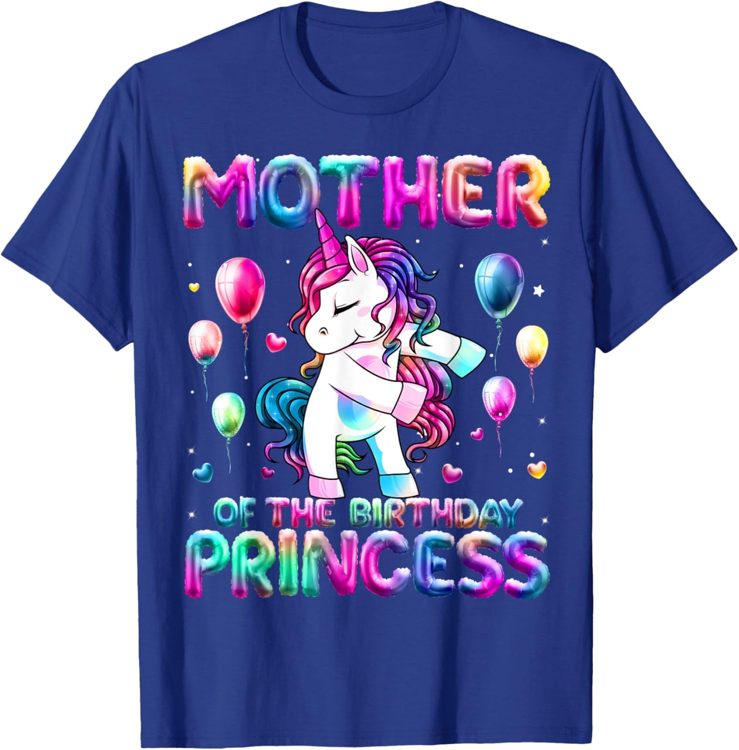 Mother of the Birthday Princess Girl Flossing Unicorn Mom T-Shirt - T-Shirt | Royal