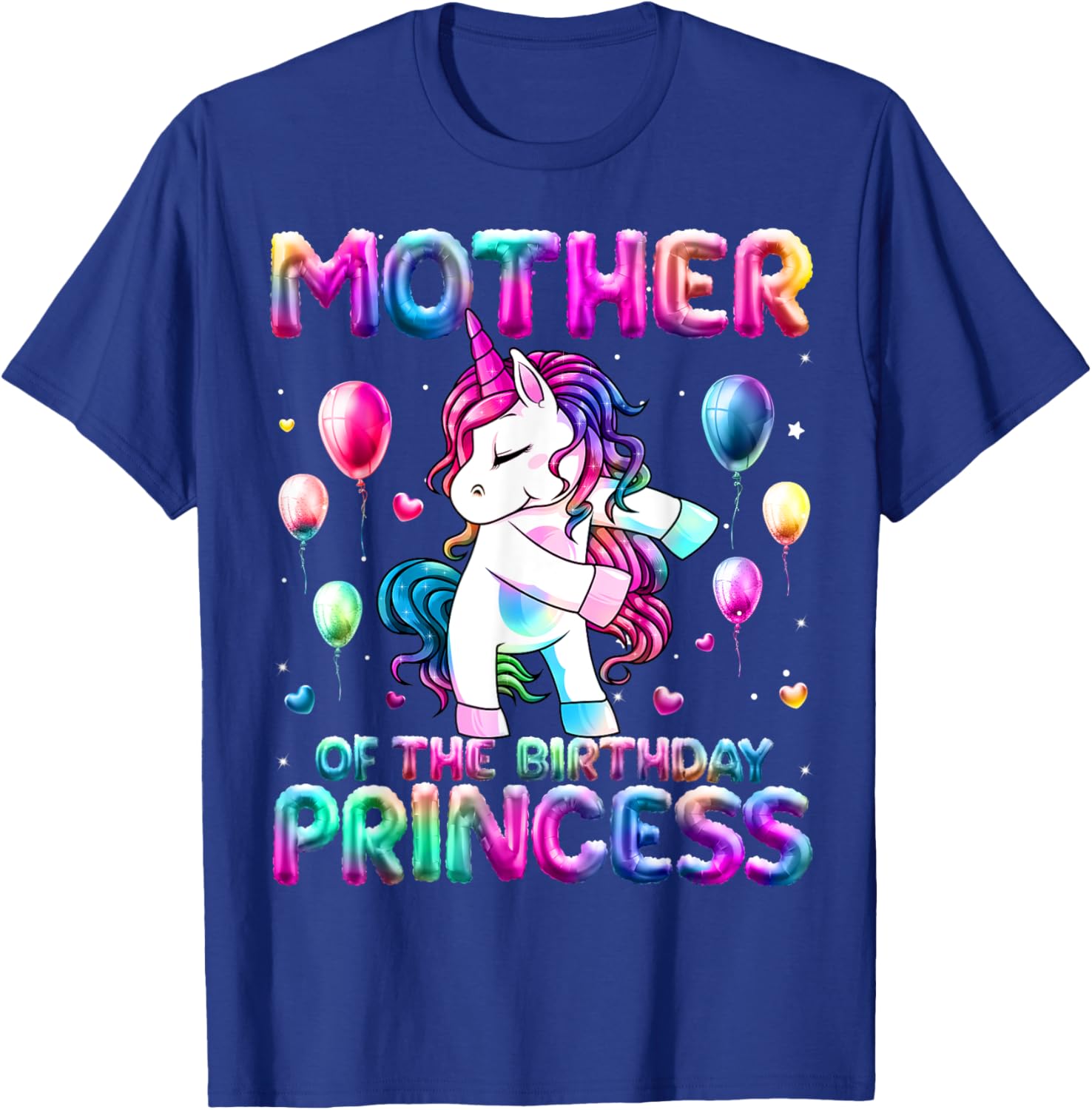 Mother of the Birthday Princess Girl Flossing Unicorn Mom T-Shirt - T-Shirt | Royal