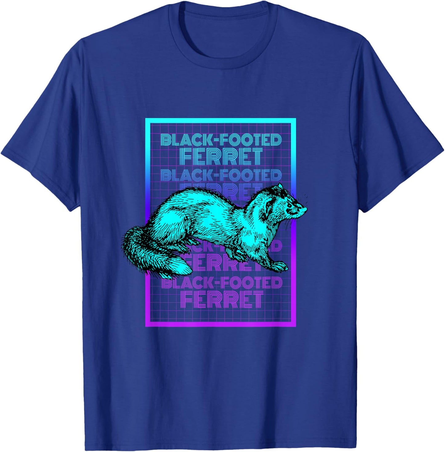 Black Footed Ferret Animal Vintage Retro Black Footed Ferret T-Shirt - T-Shirt | Royal