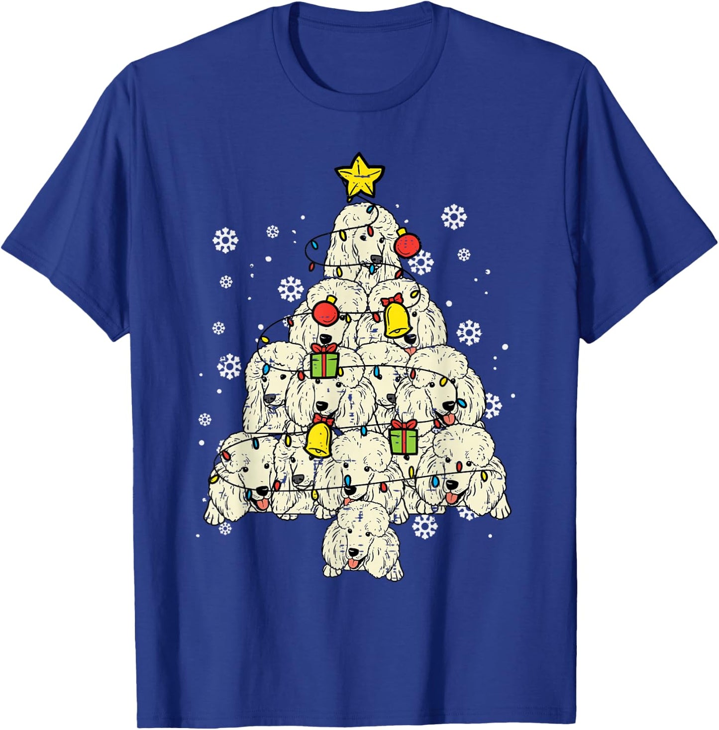 Poodle Christmas Tree Cute Xmas Dog Lover Men Women Kids T-Shirt - T-Shirt | Royal