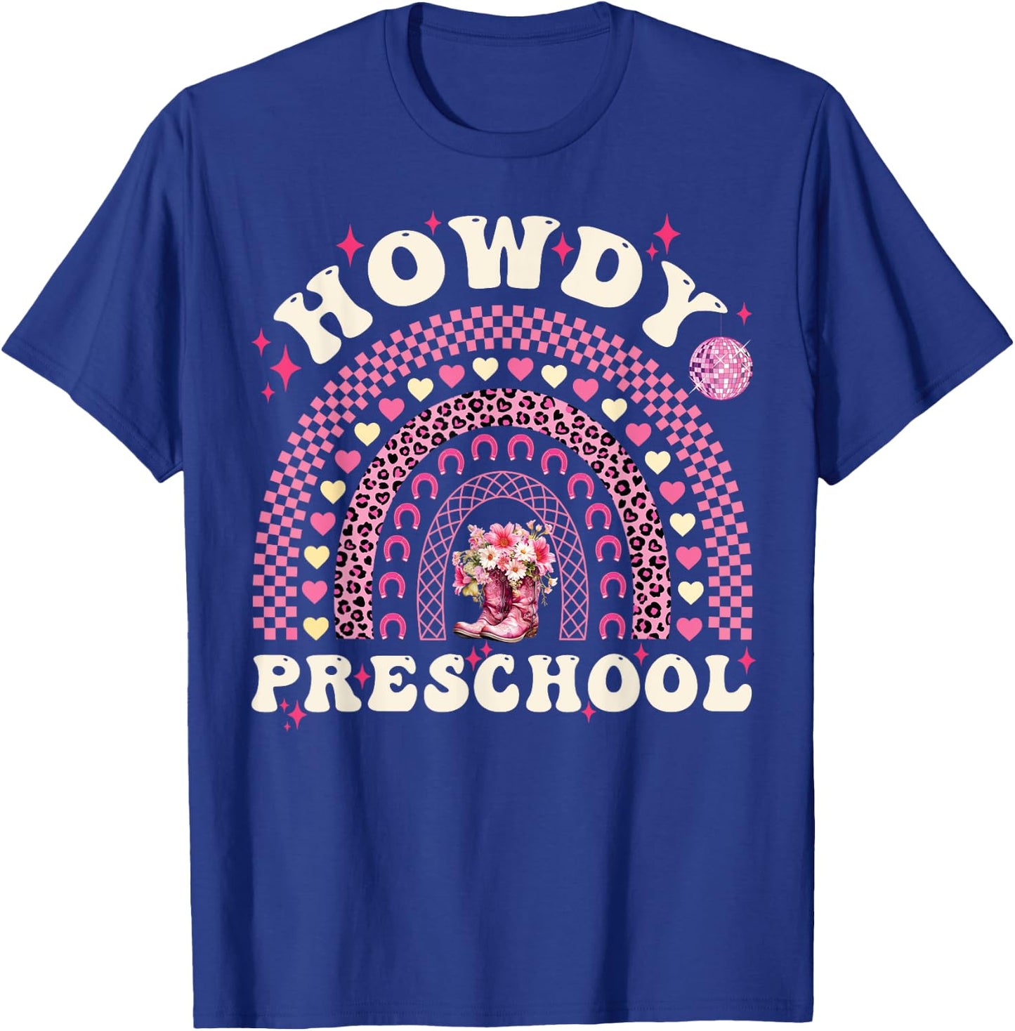 Howdy Preschool Teacher Cowgirl Western Pre-K Back To School T-Shirt - T-Shirt | Royal
