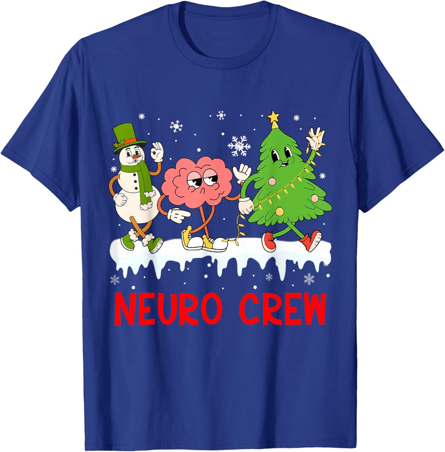 Neuro Crew Funny Christmas Neuro Nurse Brain Neurology Tech T-Shirt - T-Shirt | Royal