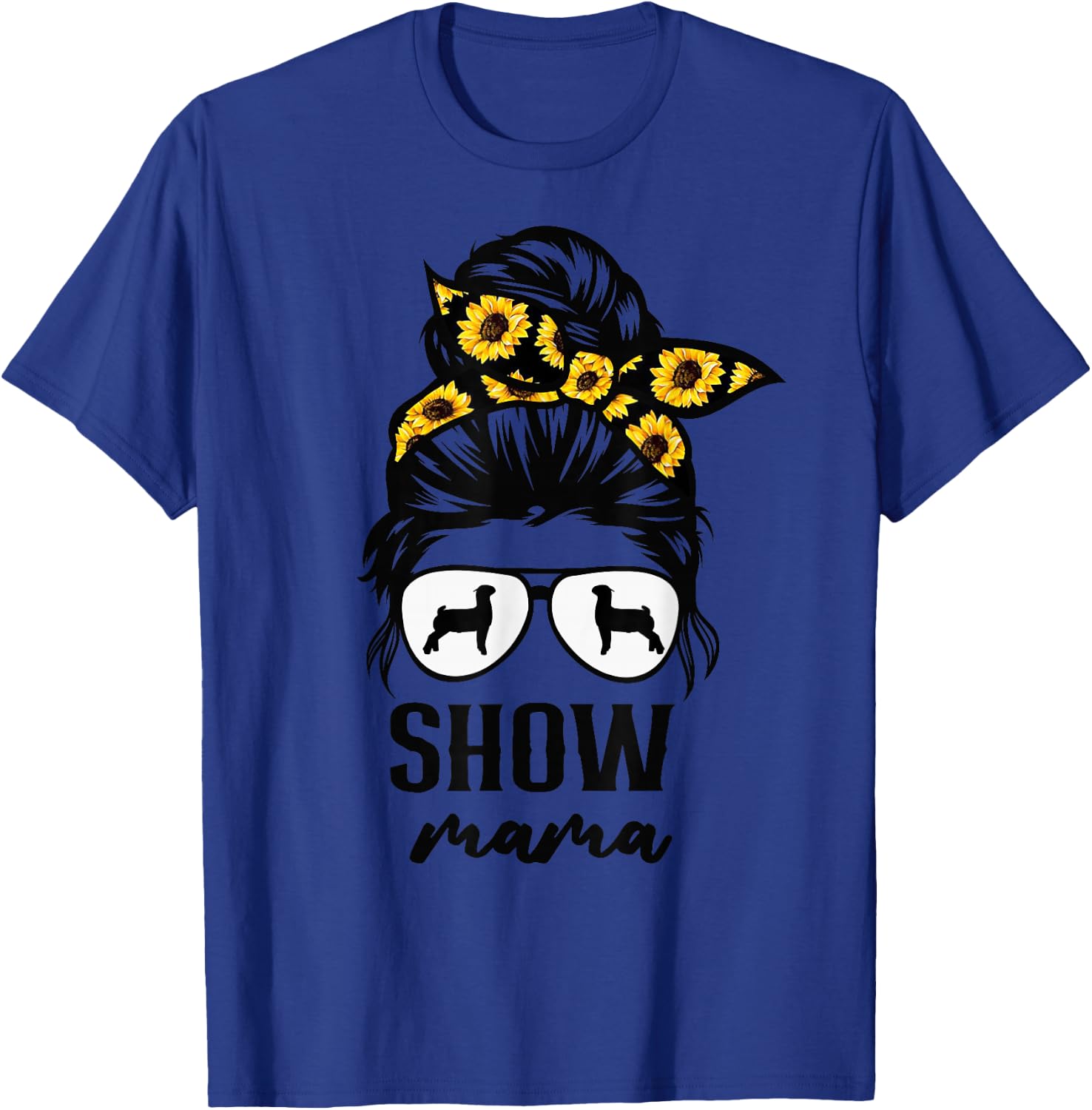 goat show mom goat Boer show mama sunflower T-Shirt - T-Shirt | Royal