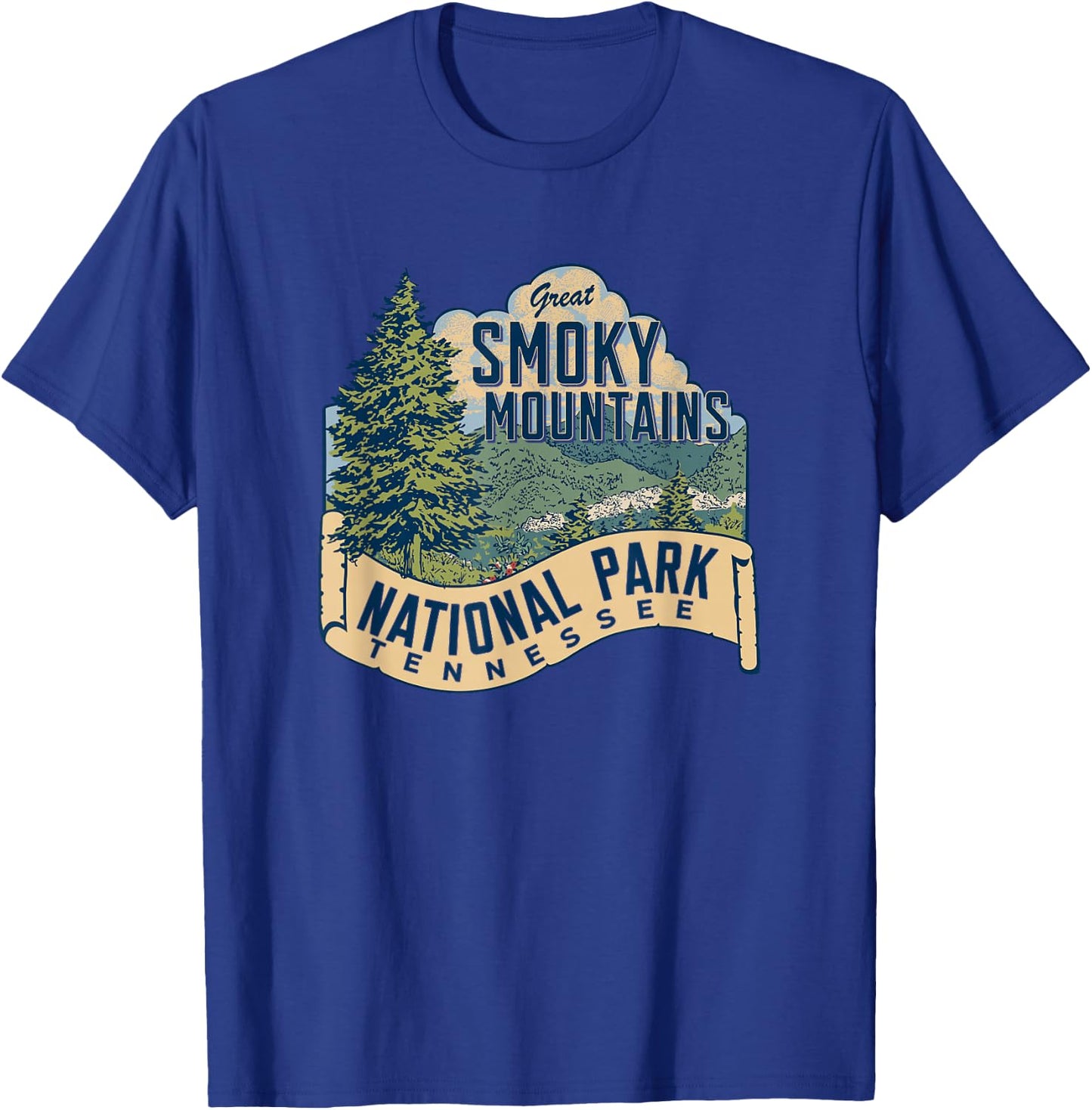 Great Smoky Mountains National Park Tennessee T-Shirt - T-Shirt | Royal