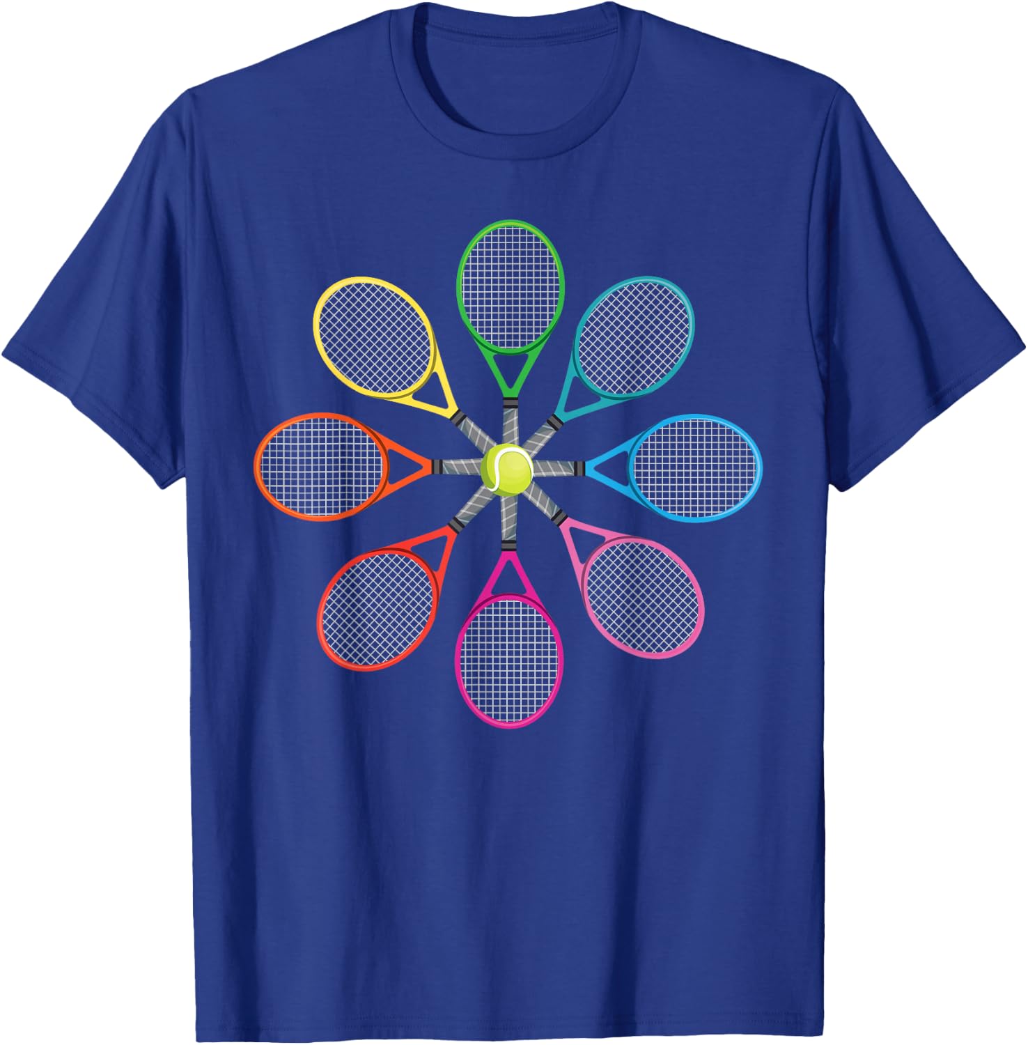Funny Tennis Player Racket Tennis Rackets T-Shirt - T-Shirt | Royal