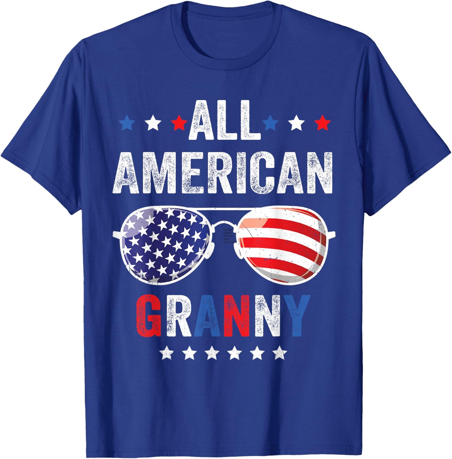All American Granny USA Flag 4th of July Sunglasses Family T-Shirt - T-Shirt | Royal