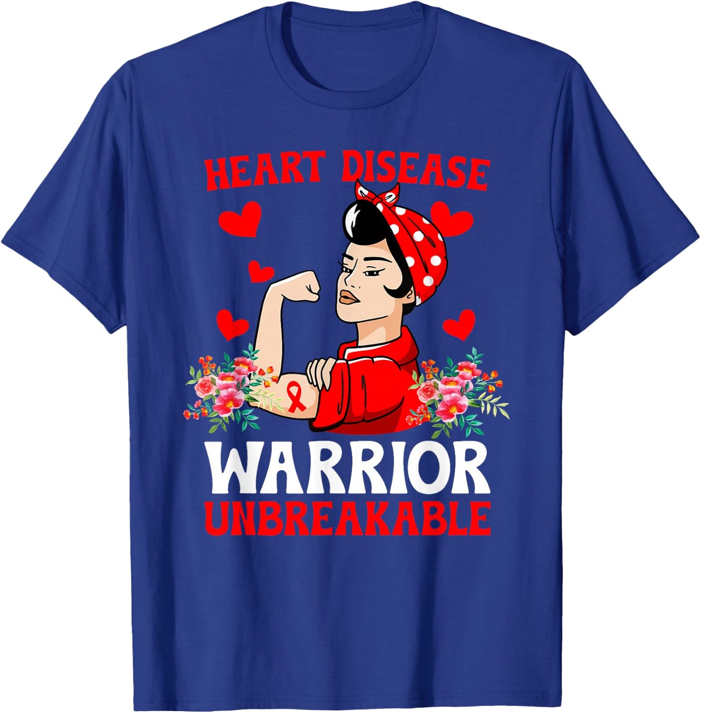 Heart Disease Warrior Unbreakable Heart Disease Awareness T-Shirt - T-Shirt | Royal