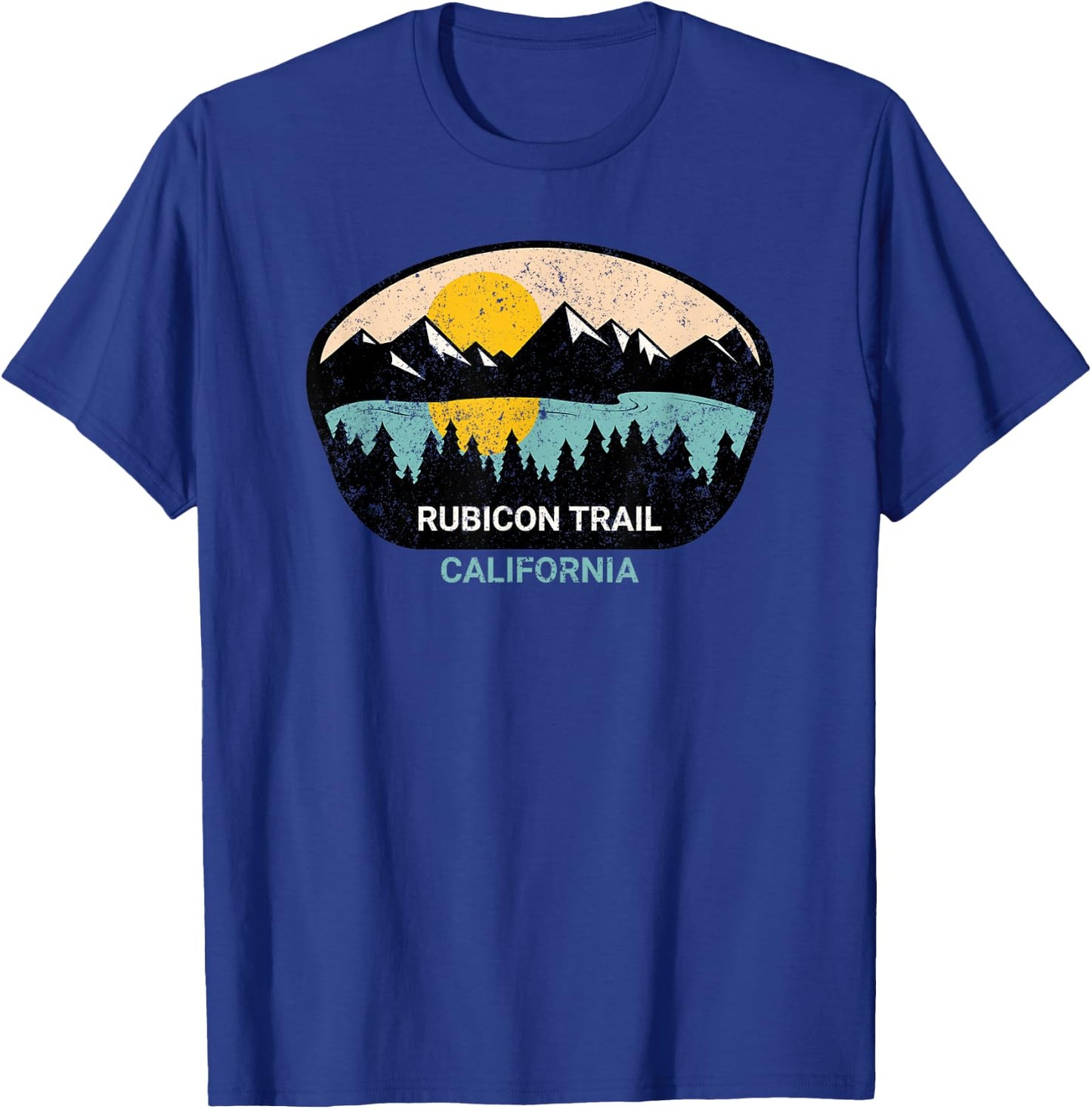 Retro Rubicon Trail - 4x4 Off-road SUV California Hiking T-Shirt - T-Shirt | Royal