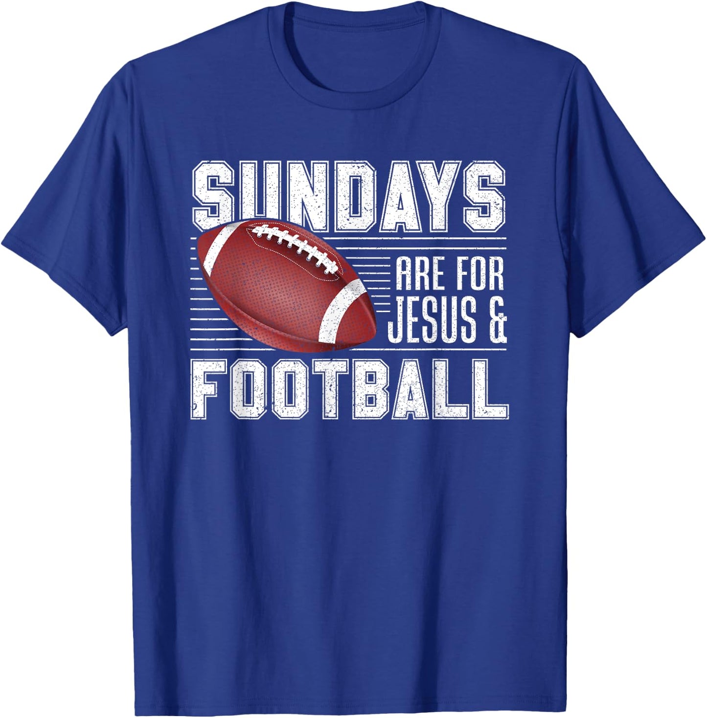 Sundays Are For Jesus & Football Draft Day Fantasy Football T-Shirt - T-Shirt | Royal
