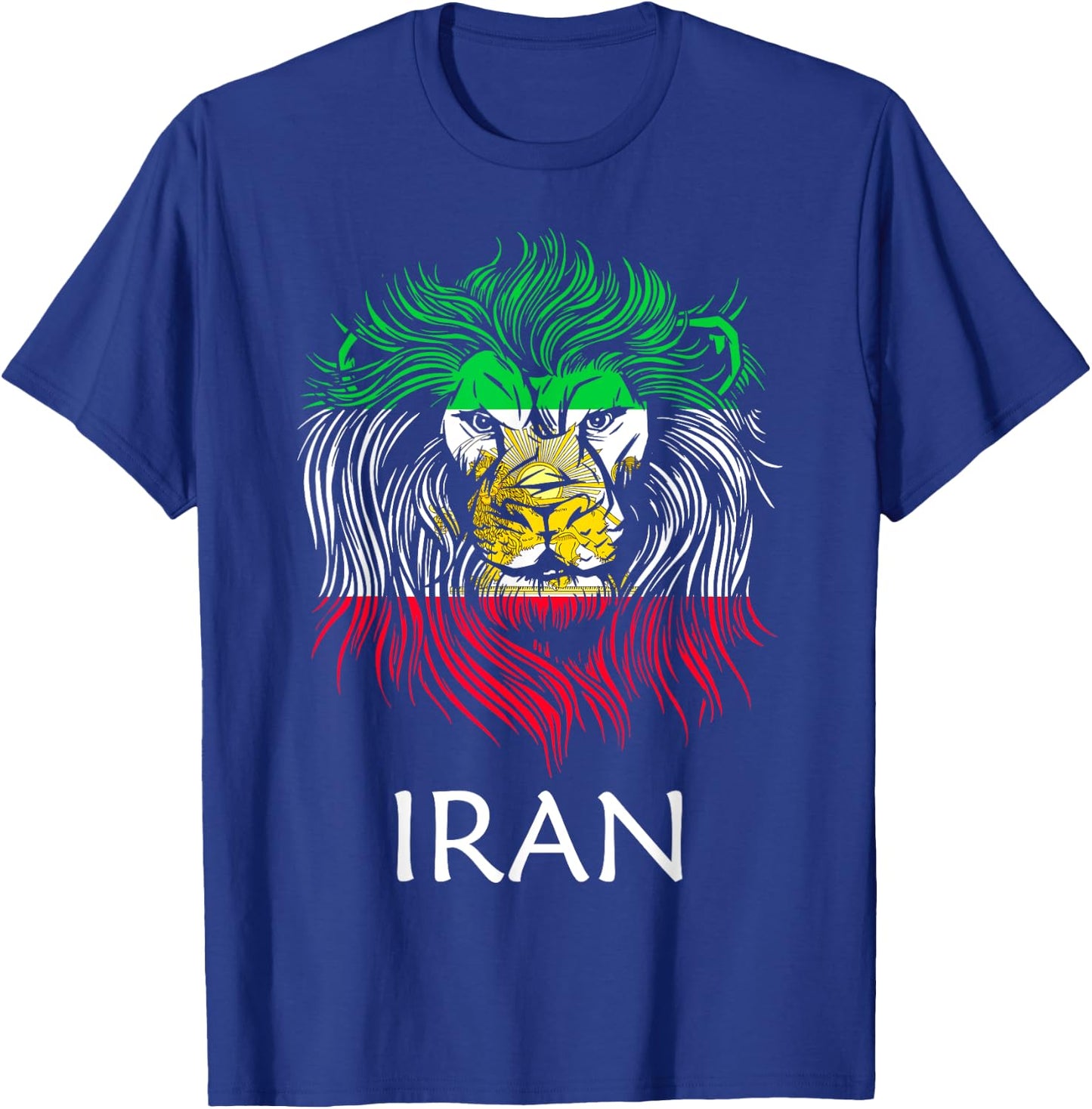 Iranian Lion Head Flag Iran T-Shirt - T-Shirt | Royal