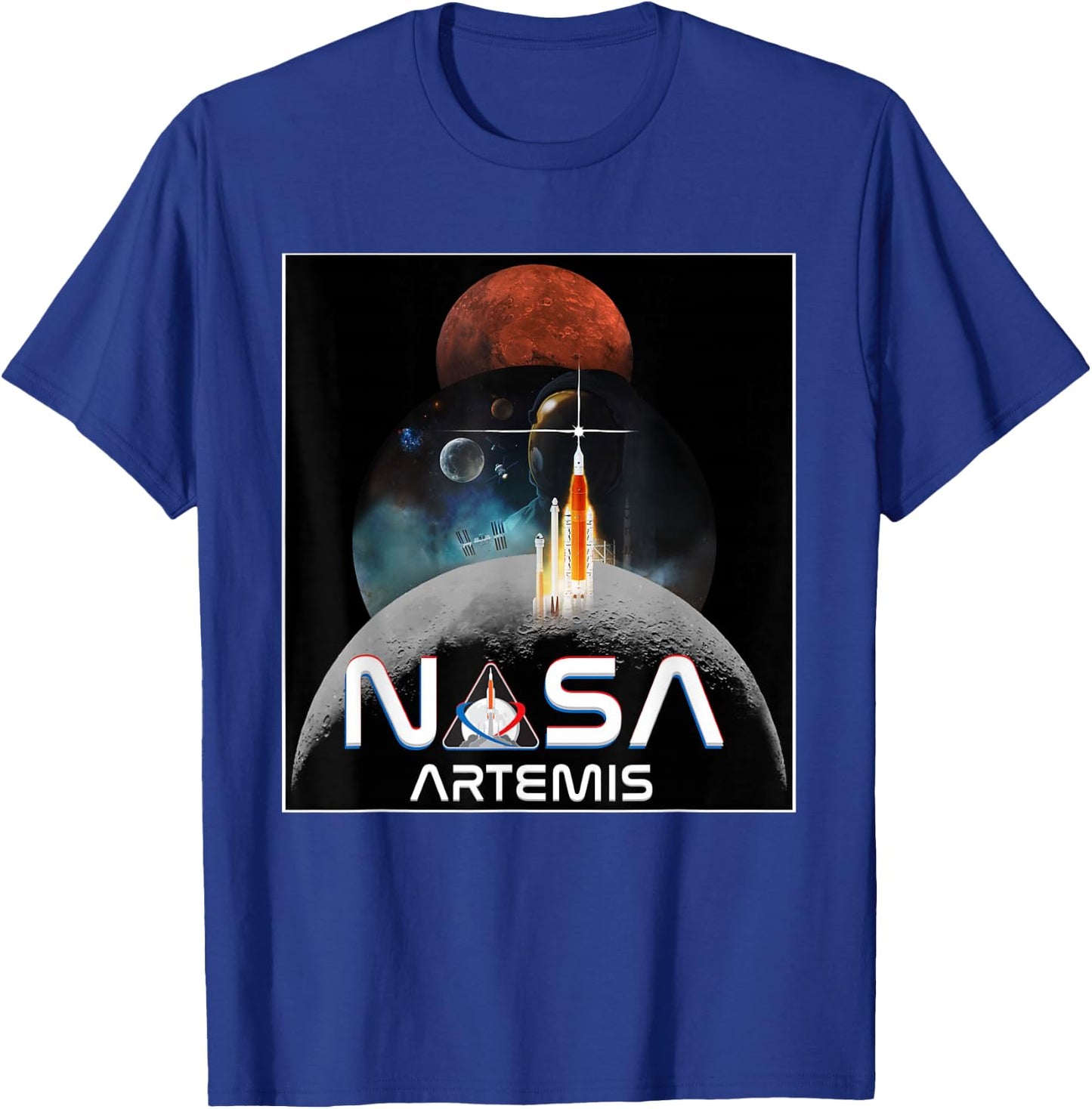 NASA Artemis Mission Worm Logo T-Shirt - T-Shirt | Royal