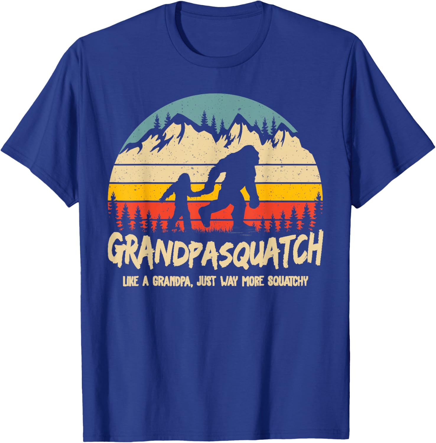 Grandpa Squatch Funny Bigfoot Sasquatch Fathers Day Gift T-Shirt - T-Shirt | Royal