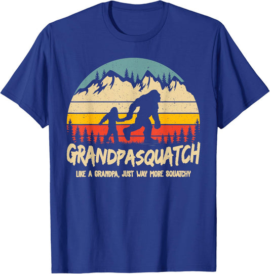 Grandpa Squatch Funny Bigfoot Sasquatch Fathers Day Gift T-Shirt - T-Shirt | Royal