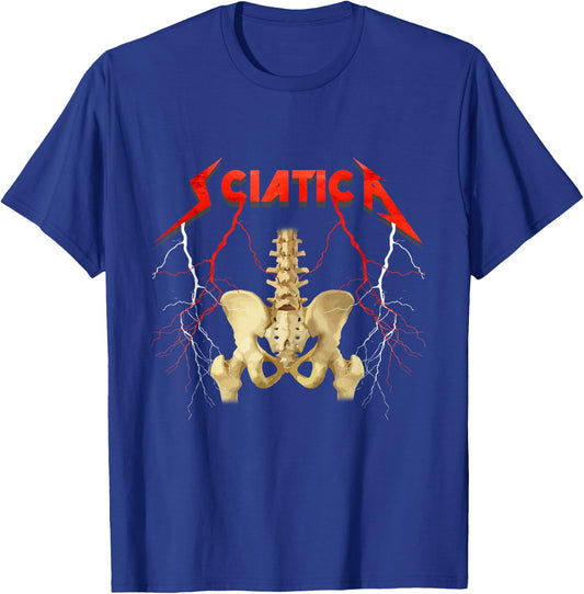Sciatica Skeleton Nerve Rock Musician Humor T-Shirt - T-Shirt | Royal