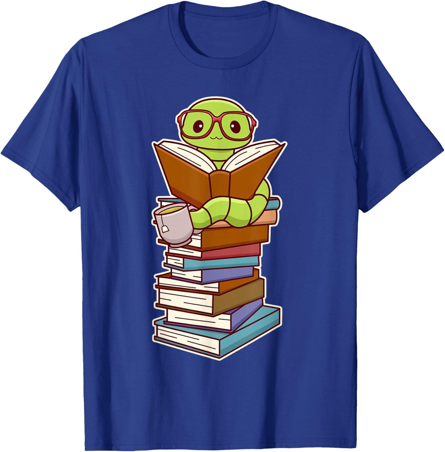 Cute Kawaii Bookworm Reading T-Shirt - T-Shirt | Royal
