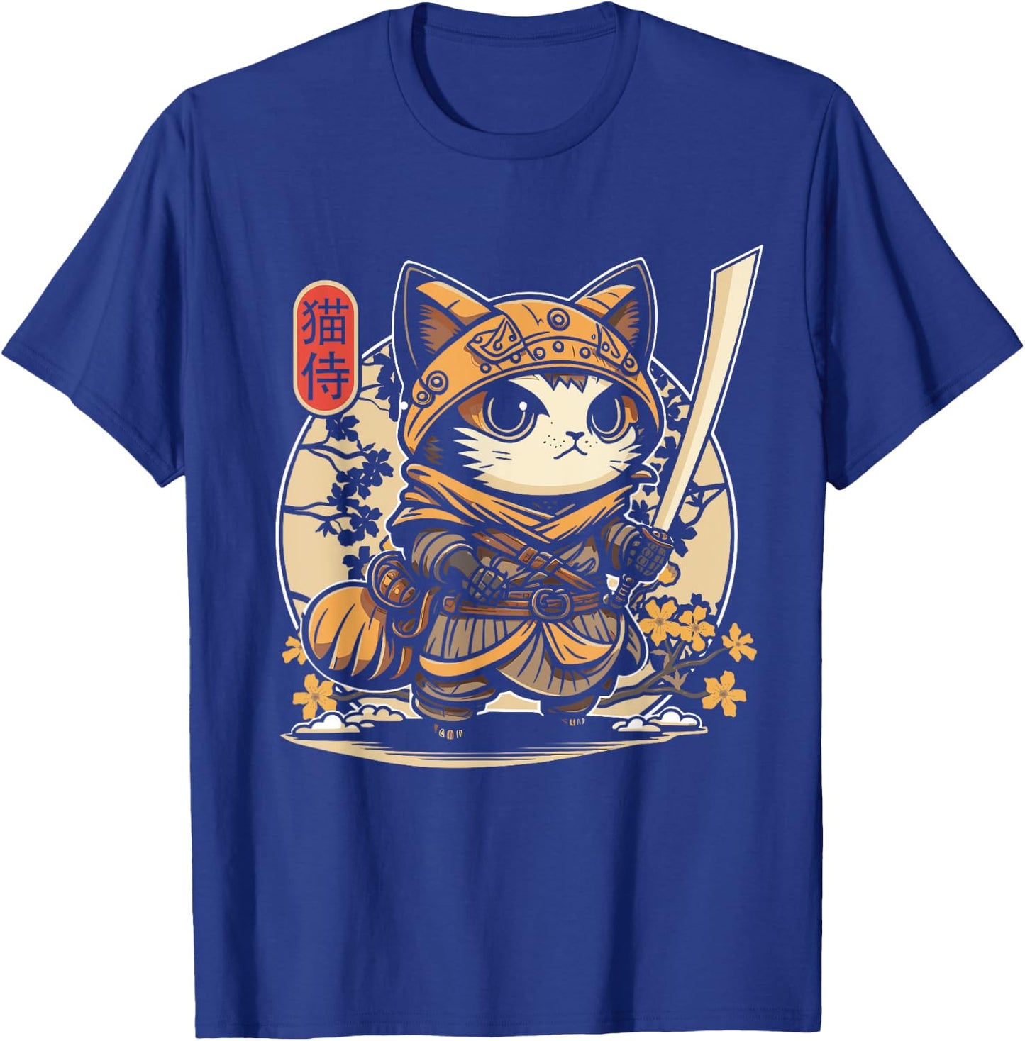 Japanese Samurai Cat Tattoo, Kawaii Ninja Cat T-Shirt - T-Shirt | Royal