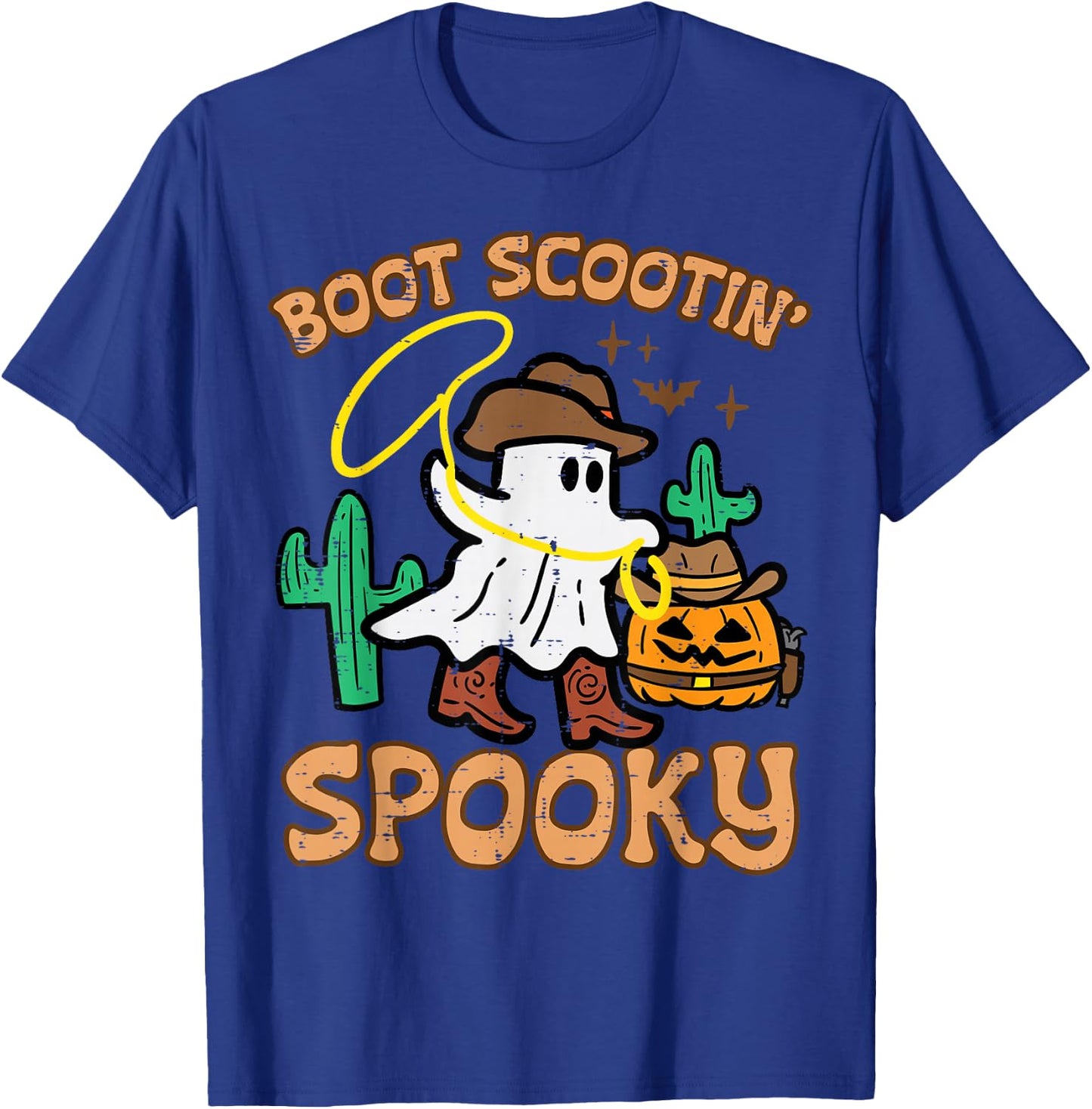 Boot Scootin' Spooky Ghost Cowboy Funny Halloween Men Women T-Shirt - T-Shirt | Royal