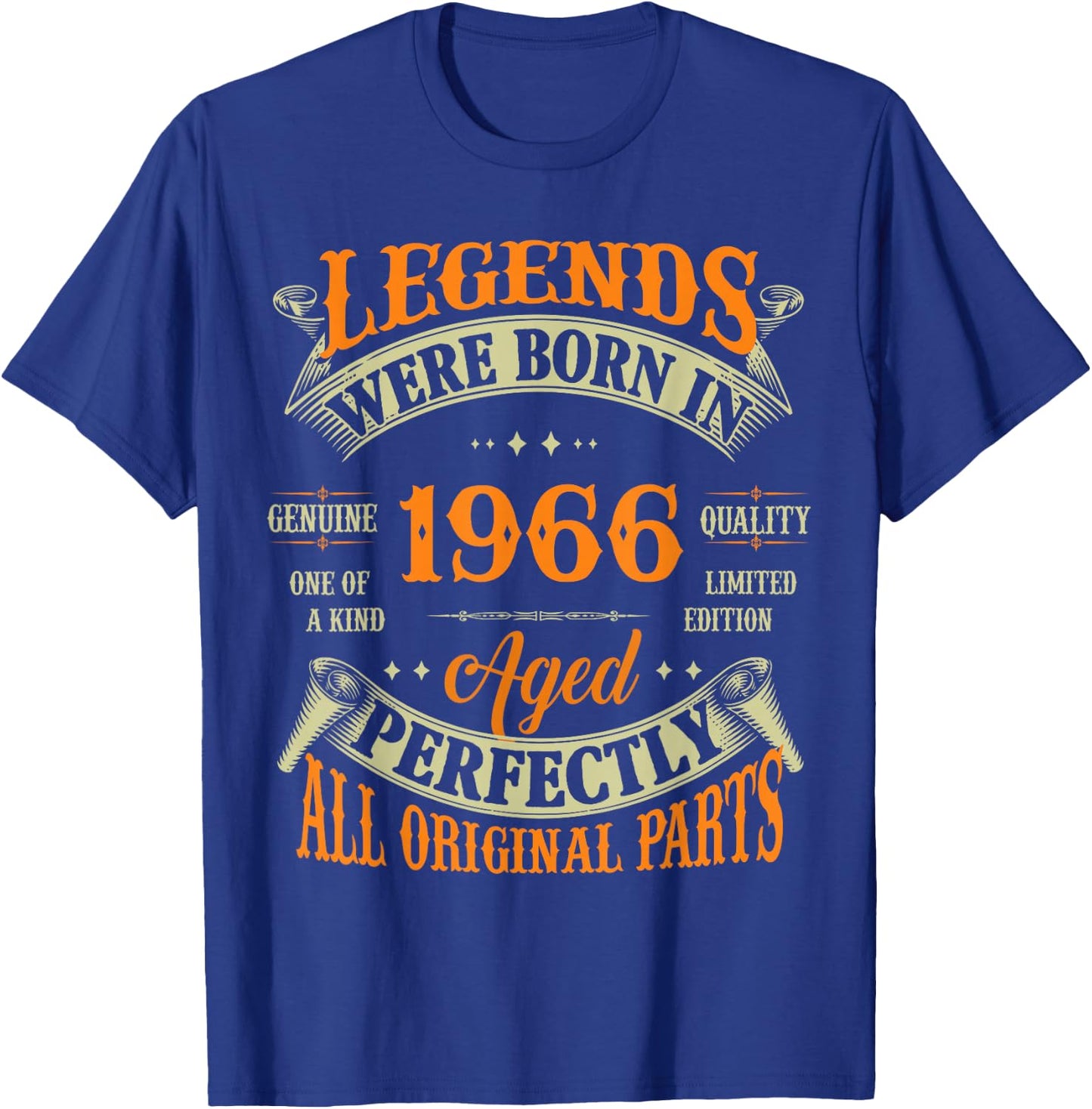 Vintage Legend Born In 1966 60th Birthday 60 Years Old T-Shirt - T-Shirt | Royal