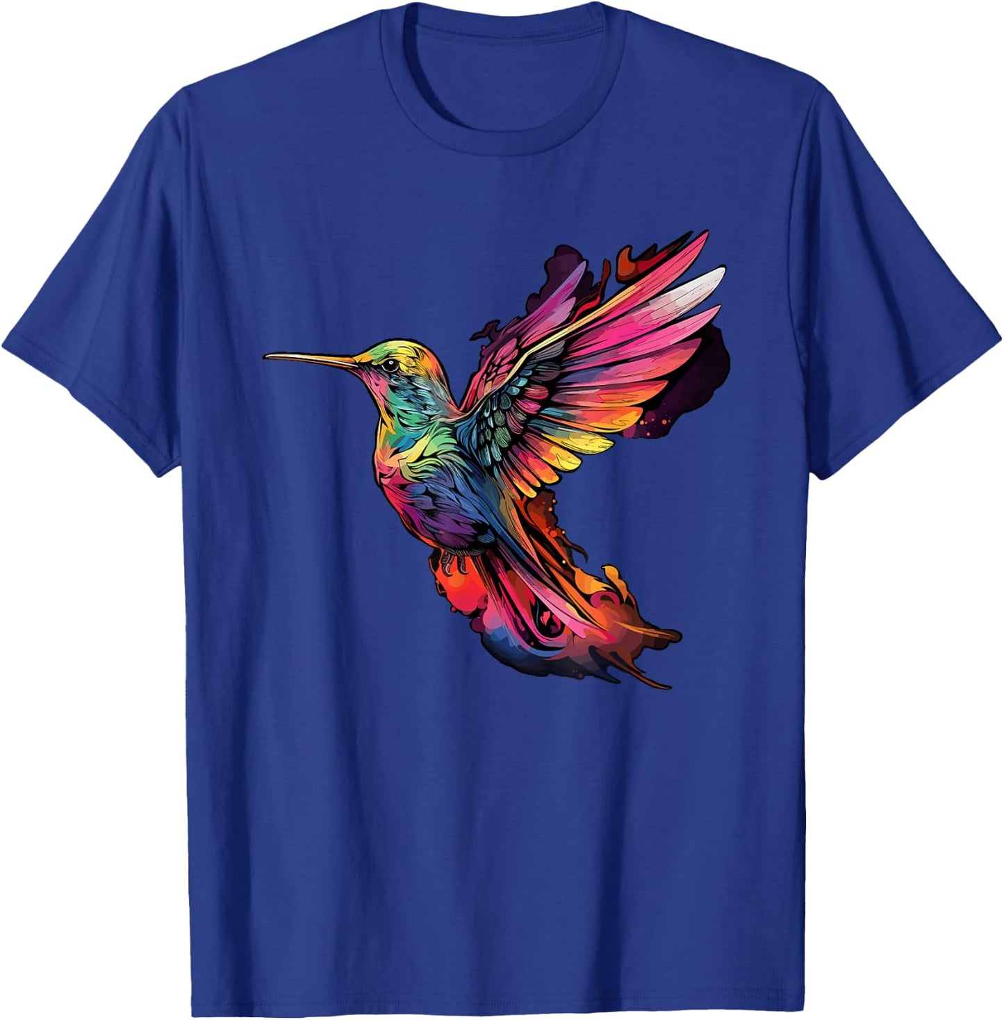 Colorful Hummingbird Art Tie-Dye Bird Watching T-Shirt - T-Shirt | Royal