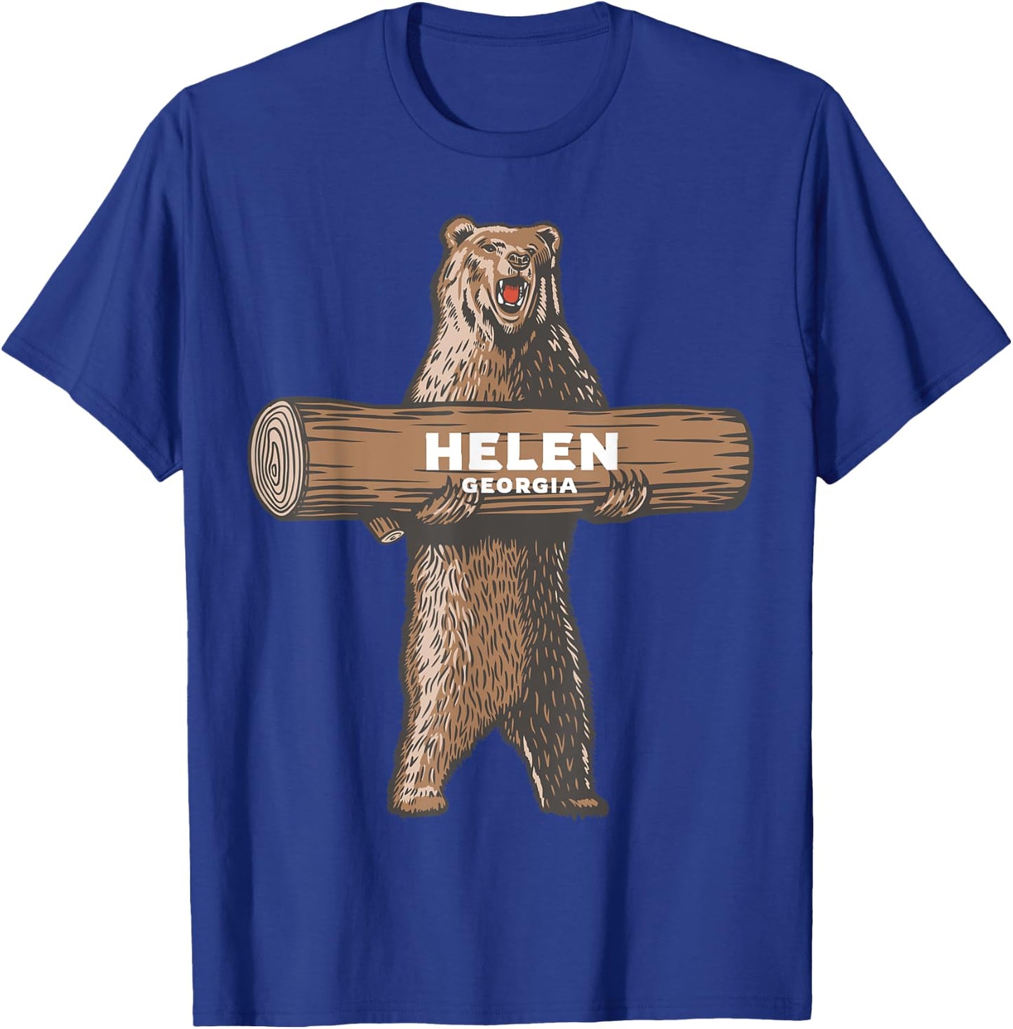 Helen Georgia GA Growling Bear Vacation Souvenir T-Shirt - T-Shirt | Royal