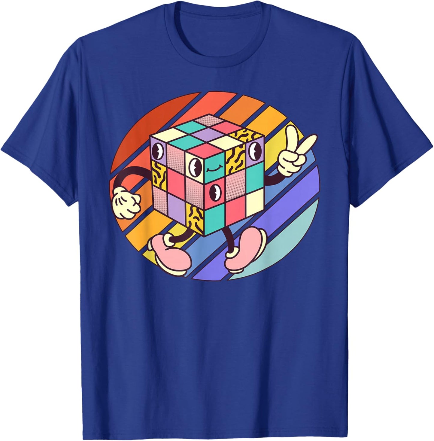 Rubik's Cube Comic Design T-Shirt - T-Shirt | Royal