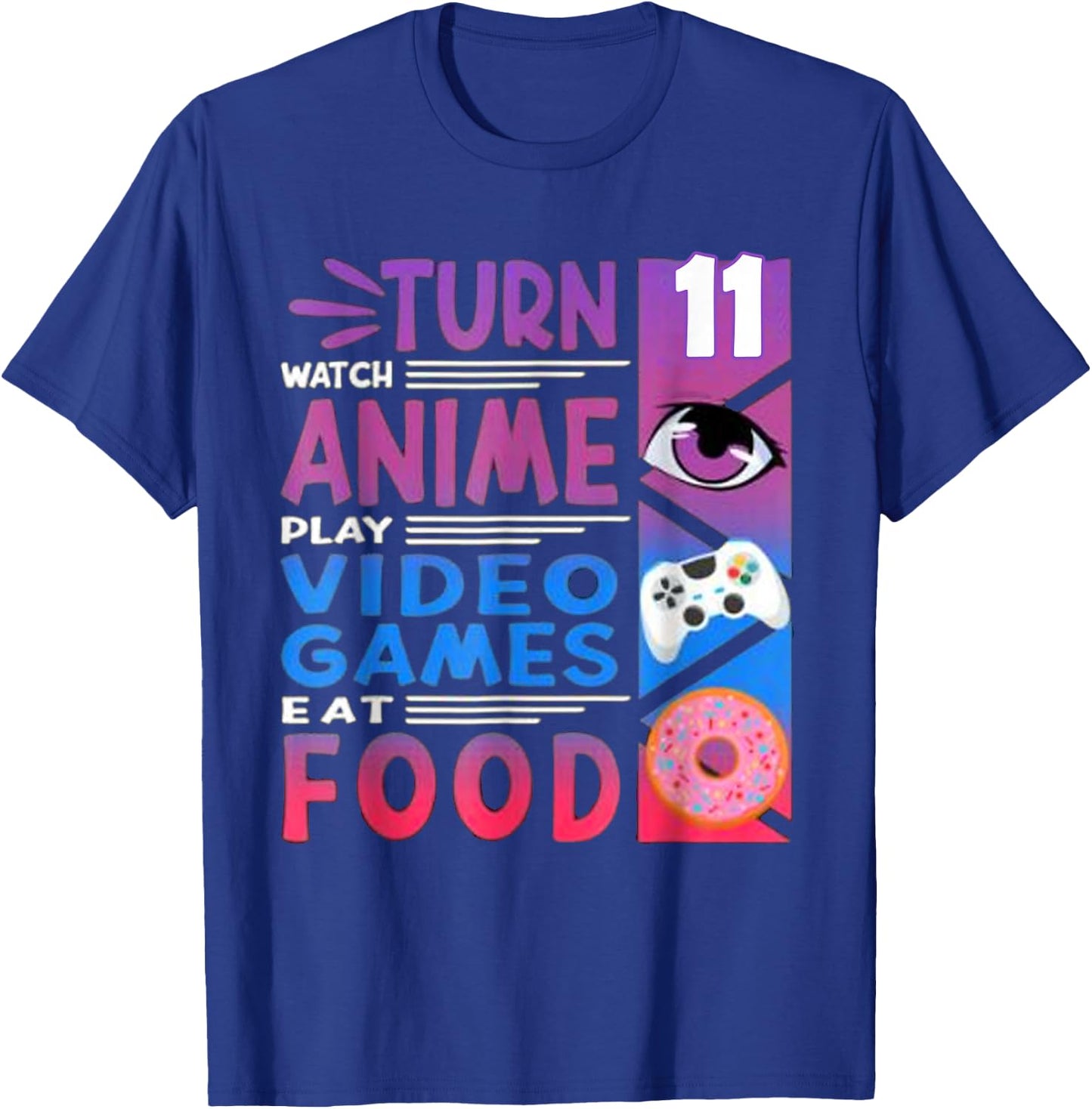 11th Birthday Anime Gamer T-Shirt - T-Shirt | Royal