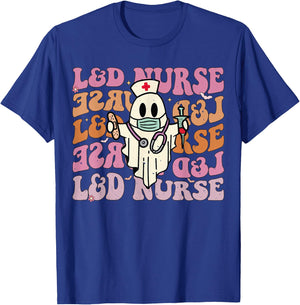 Groovy Labor & Delivery Funny Halloween Costume L&D Nurse T-Shirt - T-Shirt | Royal