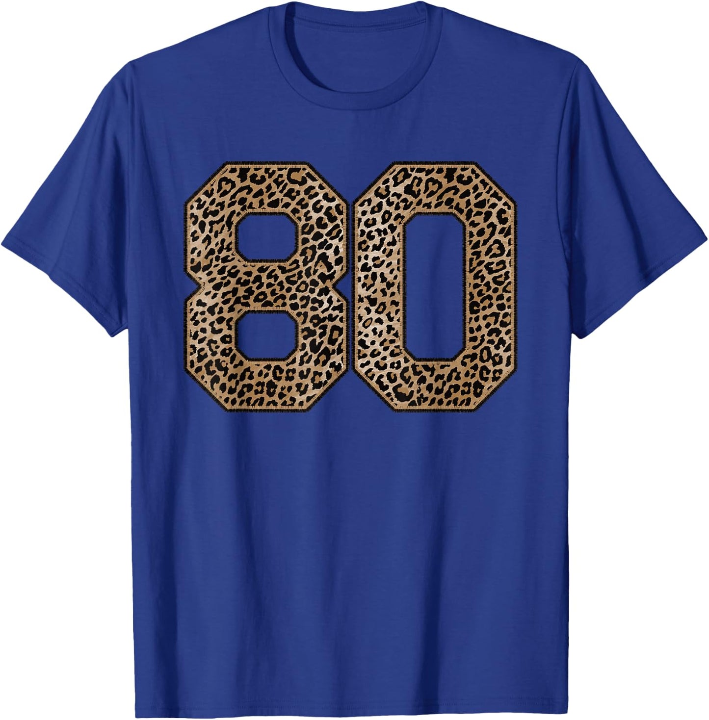 Leopard Number 80 Athlete Sports Jersey Supporter Fanwear T-Shirt - T-Shirt | Royal