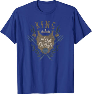 Disney The Little Mermaid King Of The Ocean Distressed Crest T-Shirt - T-Shirt | Royal