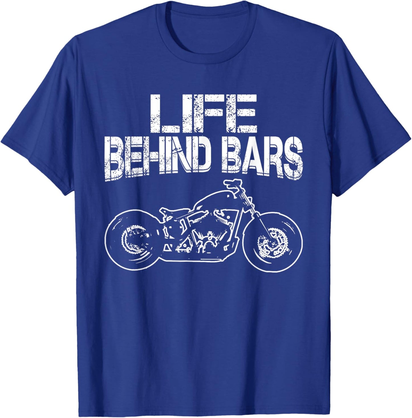 Life Behind Bars t shirt | Bobber t shirt | Motorcycle T-Shirt - T-Shirt | Royal