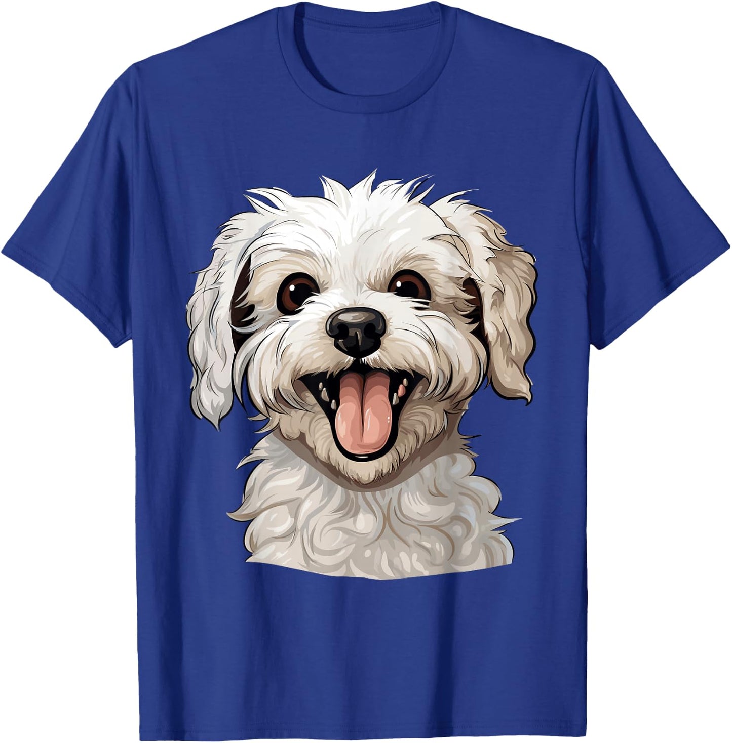 Cute Maltipoo Face Dog Lover Mom Pet Puppy Owner Print Art T-Shirt - T-Shirt | Royal