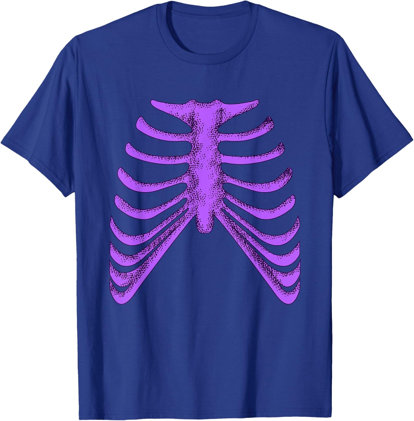 Purple Ribcage Skeleton Purple Color Graphic T-Shirt - T-Shirt | Royal