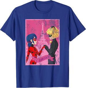 Miraculous Ladybug Vintage Collection Paris Love Small T-Shirt - T-Shirt | Royal