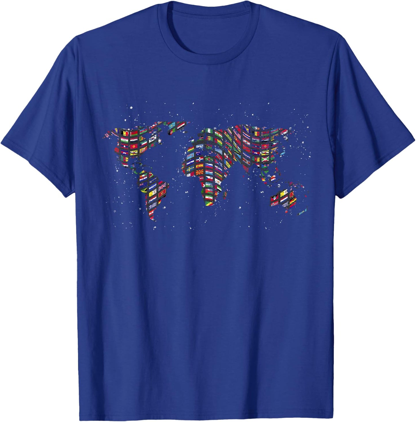 Map Travel Globe International Flags World Map T-Shirt - T-Shirt | Royal