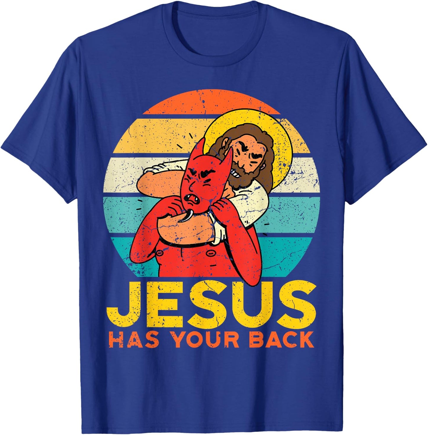 Jesus Has Your Back Jiu Jitsu Chokehold Funny Meme T-Shirt - T-Shirt | Royal