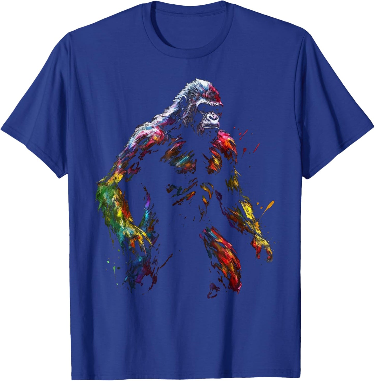 Gorilla Artwork Colourful Animal Art Gorilla T-Shirt - T-Shirt | Royal
