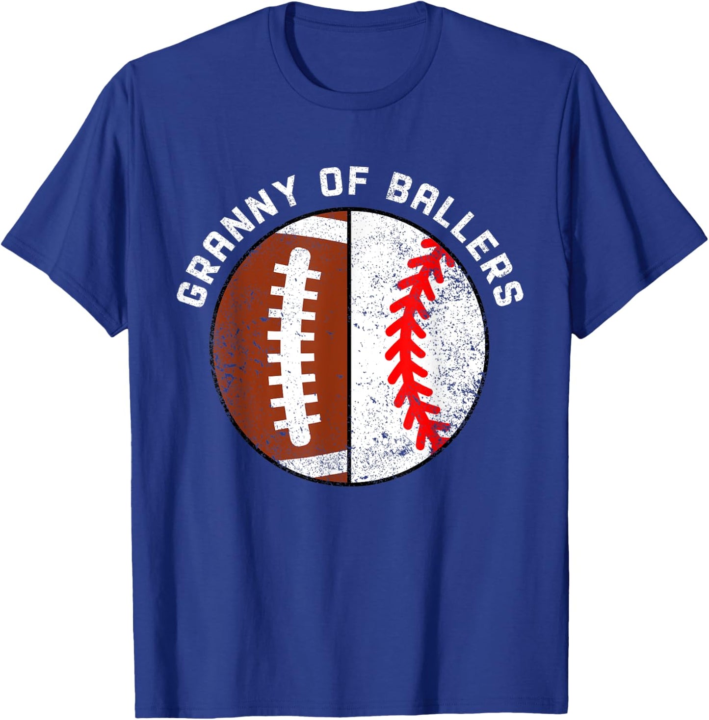 Granny Of Ballers Funny Football Baseball Grandma Granny T-Shirt - T-Shirt | Royal