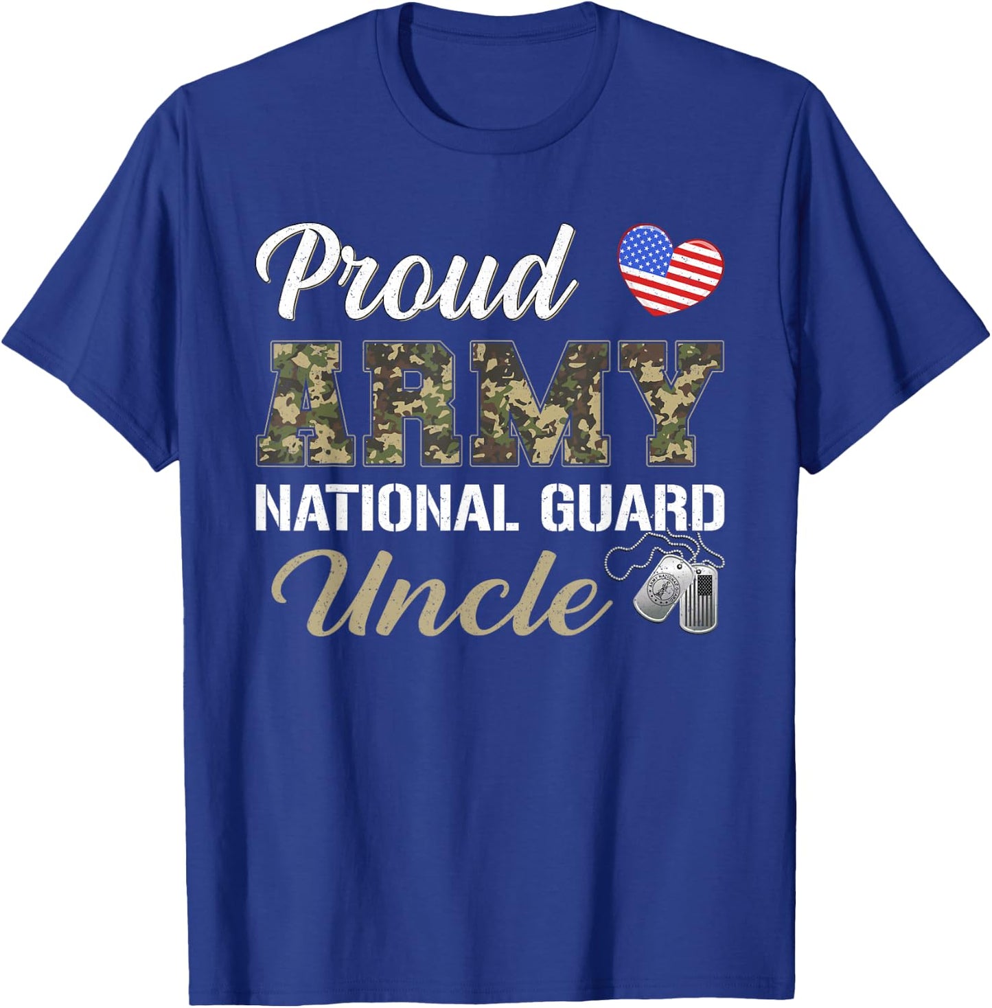 Retro Proud Army National Guard Uncle Military Pride Costume T-Shirt - T-Shirt | Royal
