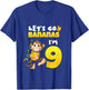 Let's Go Bananas I'm 9 Zoo Animal Jungle Safari 9th Birthday T-Shirt - T-Shirt | Royal