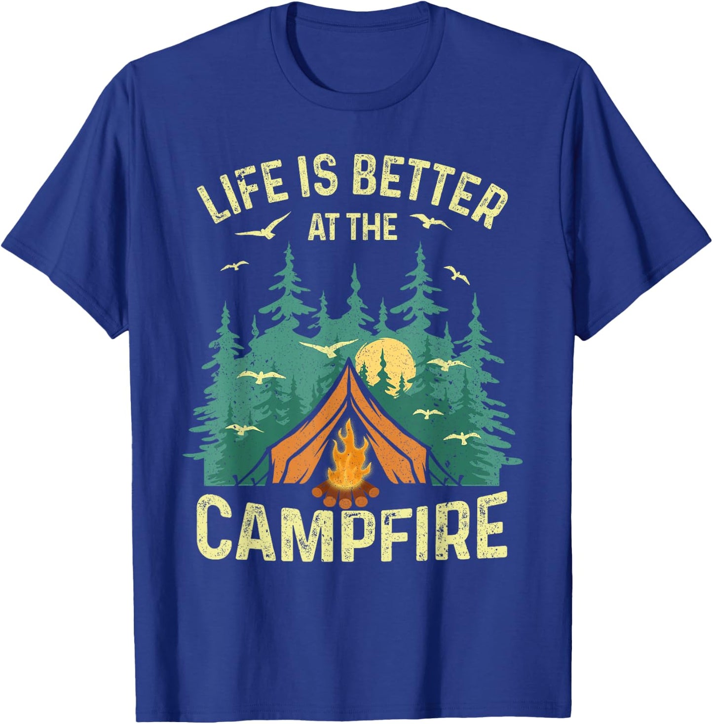 Unique Camping Gift RV Camper Accessories & Stuff -Adults, Kids Black Cotton 60%, Polyester 40% Short Sleeve Small Camping, Outdoor Adventures T-Shirt - T-Shirt | Royal