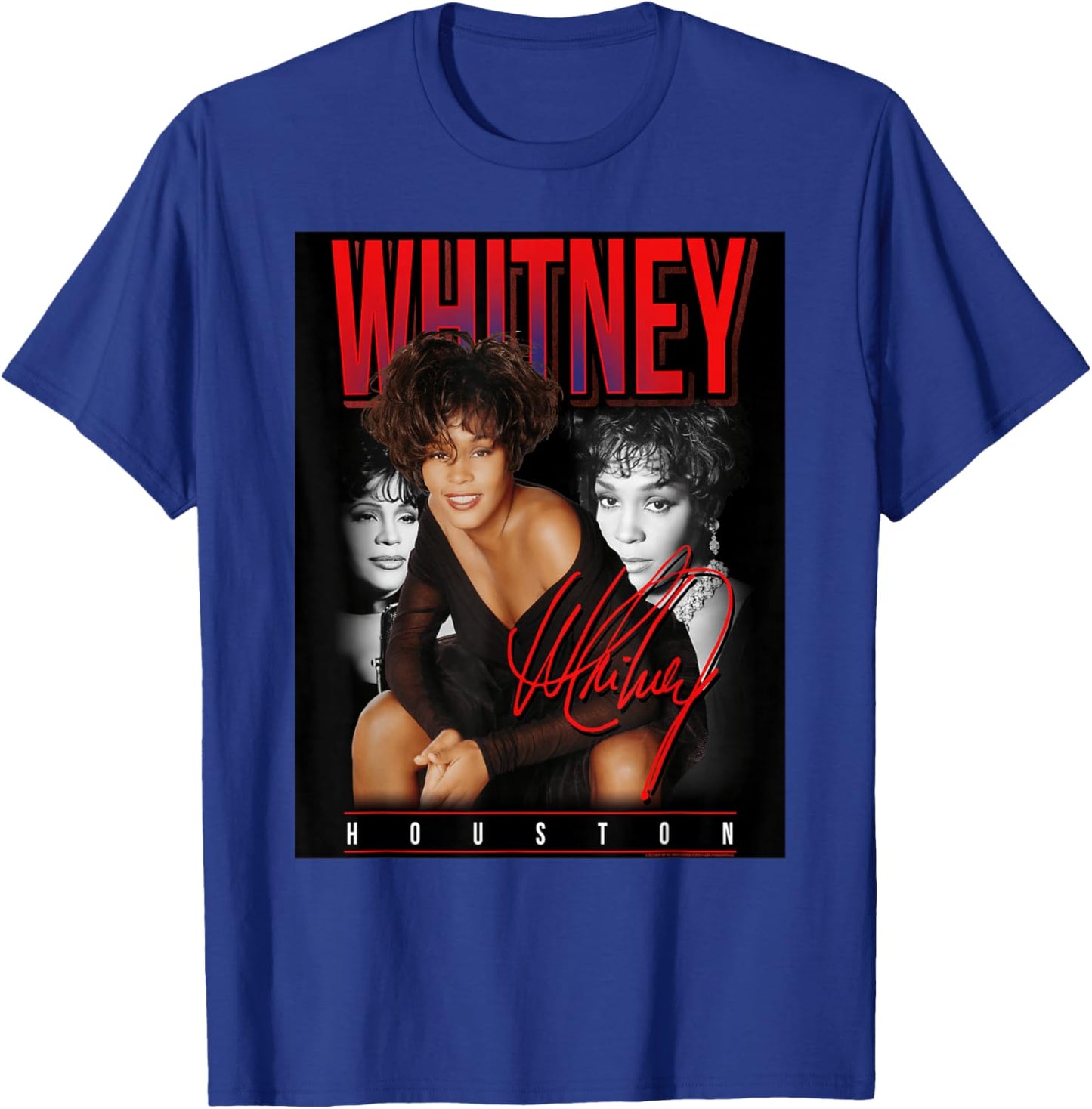 Whitney Houston Retro Photo Collage T-Shirt - T-Shirt | Royal