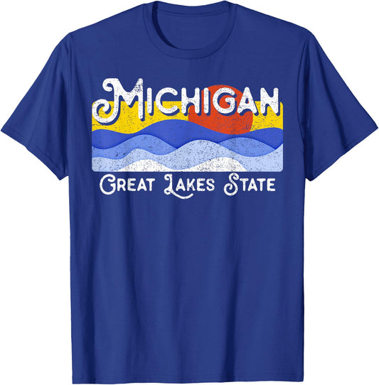 Great Lakes State Michigan Yooper Michiganian Vacation T-Shirt - T-Shirt | Royal