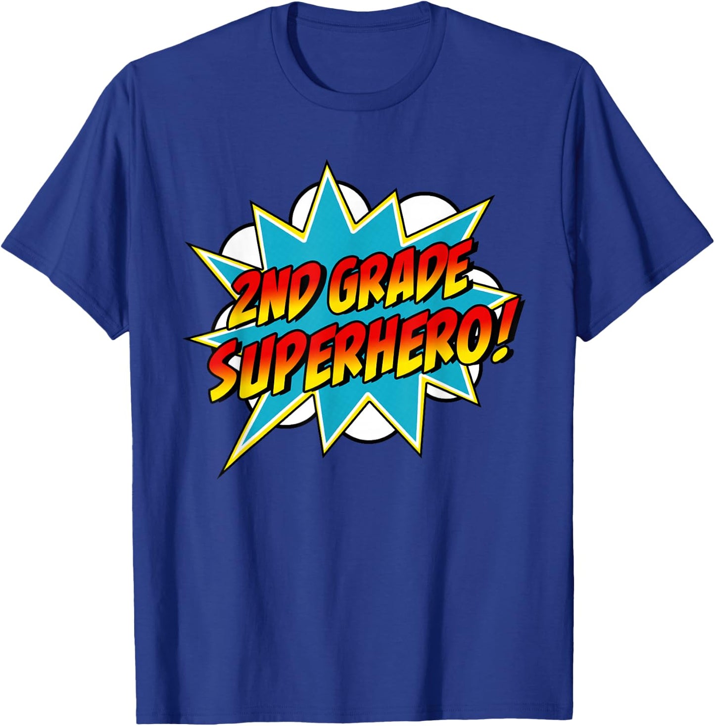 Second Grade Superhero Teacher Student 2nd Grade Comic Retro T-Shirt - T-Shirt | Royal