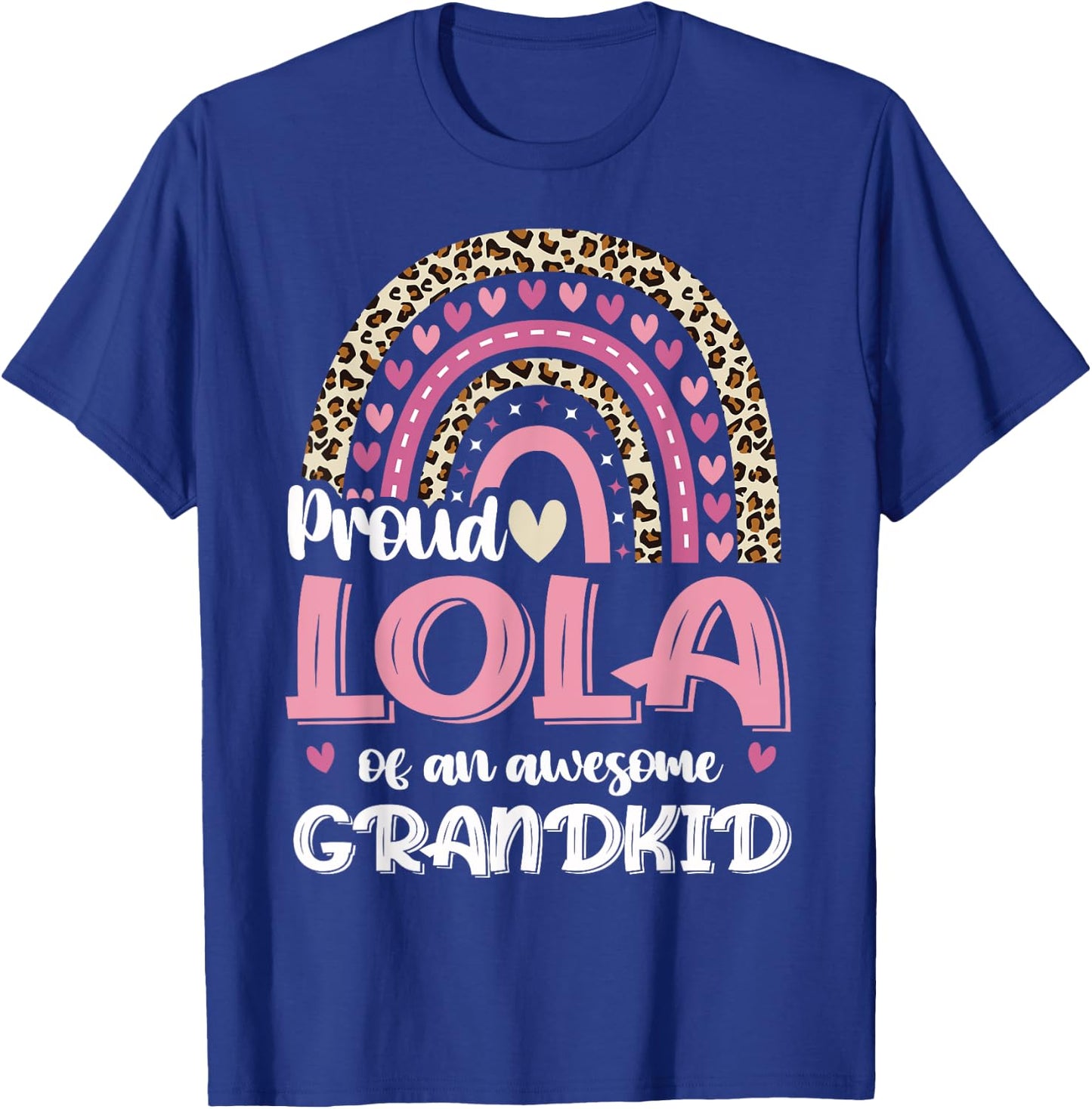 Lola Of A Grandkid Leopard Rainbow Filipino Grandma T-Shirt - T-Shirt | Royal