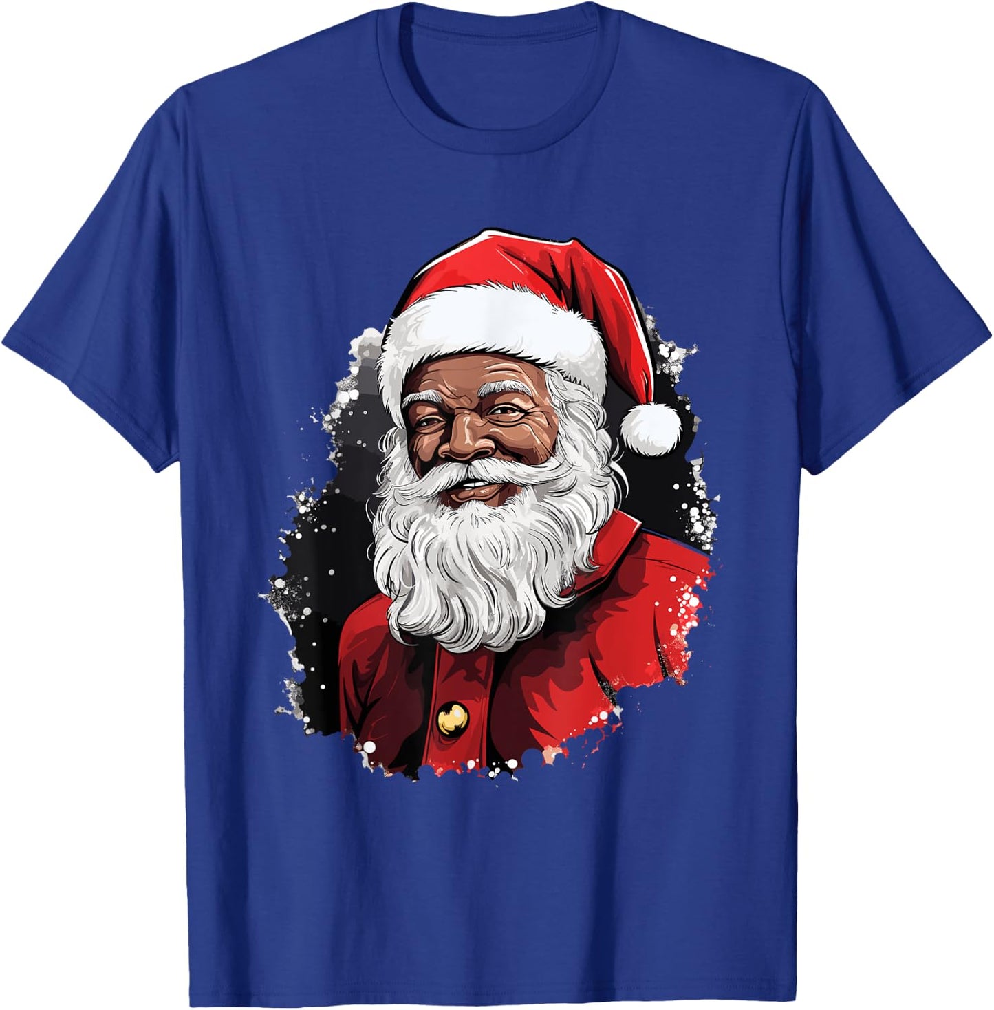 Santa Claus Black Christmas Xmas Santa Afro African American T-Shirt - T-Shirt | Royal