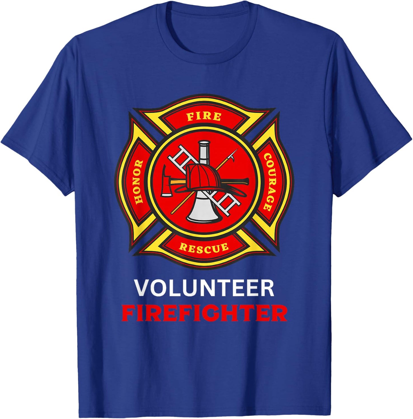 Fire Department Logo Volunteer Fireman Symbol Firefighter T-Shirt - T-Shirt | Royal